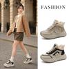 Women's Winter Chunky Platform Sneakers Warm Outdoor Snow Boots With Faux Fur Lined Workout Walking Shoes Running Anti-Slip Short Booties for Women