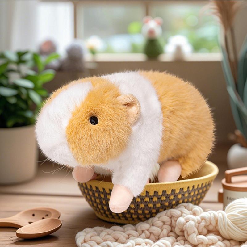 1520Cm Stuffed Cute Guinea Pig Doll Fluffy Brown Black White Mouse Hamster Plush Toy Kawaii Companion Overnight Gift