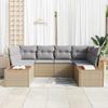 Garden Sofa Set 6 Pieces Beige Poly Rattan