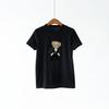 Early Spring Women's T-Shirt: 100% Long-Staple Cotton, Heavy Embroidery, Little Bear Design, Round Neck, Short Sleeve.