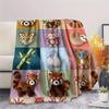 Fabric animal spaceship Print Flannel Blanket High quality Comfortable for All Seasons Home Decor Warmth and Comfort Perfect for Christmas Gifts