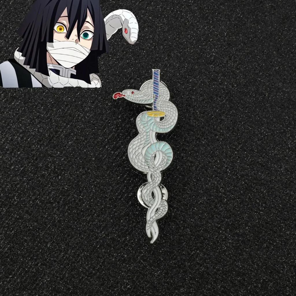 Demon Slayer Sword Pins Kimetsu No Yaiba Metal Katana Anime Accessories Badge Shinobu Brooches Tanjirou Enamel Backpack Pin Gift