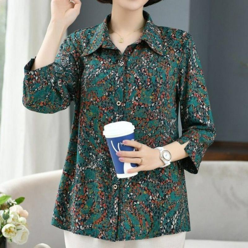 Autumn Shirt Clothes Mother 9-point Sleeve Thin Jacket Fashion Shirt Women