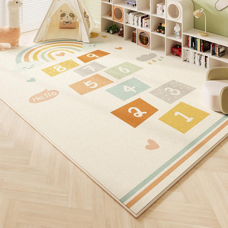 Cartoon Imitation Cashmere Carpet Children's Floor Mat Living Room Non-Slip Reading Area Carpet Baby Bedroom Crawling Mat