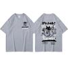 Unisex Women Cotton T-Shirt Japanese Kanji Funny Cat Printed T Shirt Harajuku Casual Short Sleeve Tshirt Streetwear Trend Tee Tops