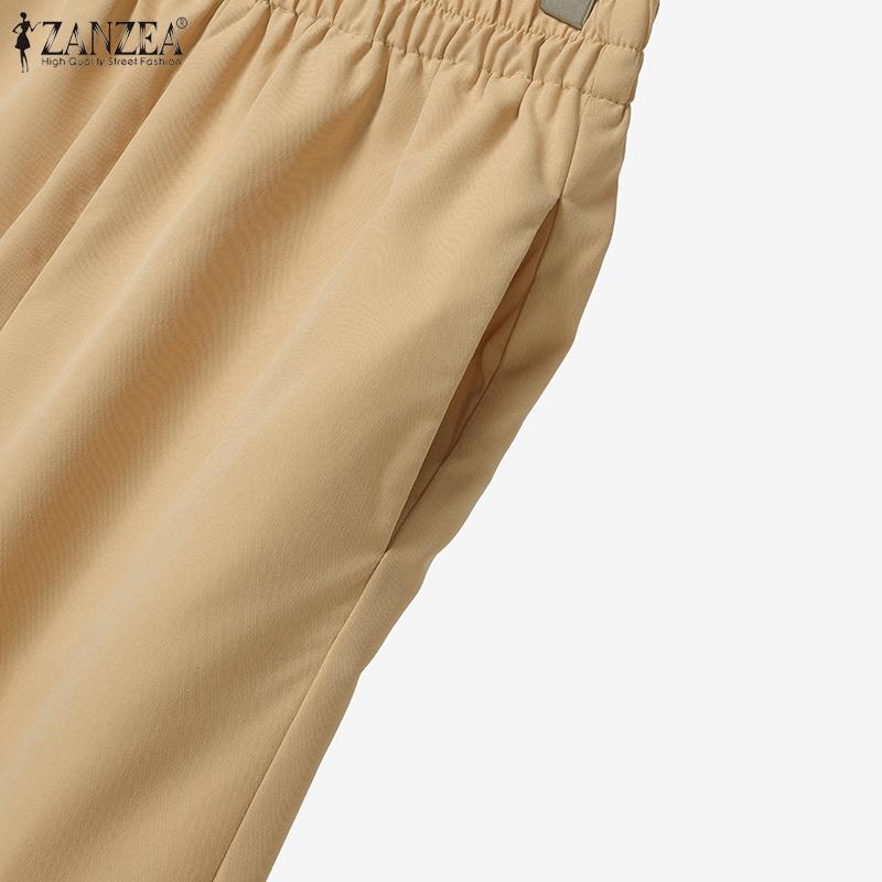 ZANZEA Women Long Sleeve Blouse and Pants Casual Two Piece Suit Sets