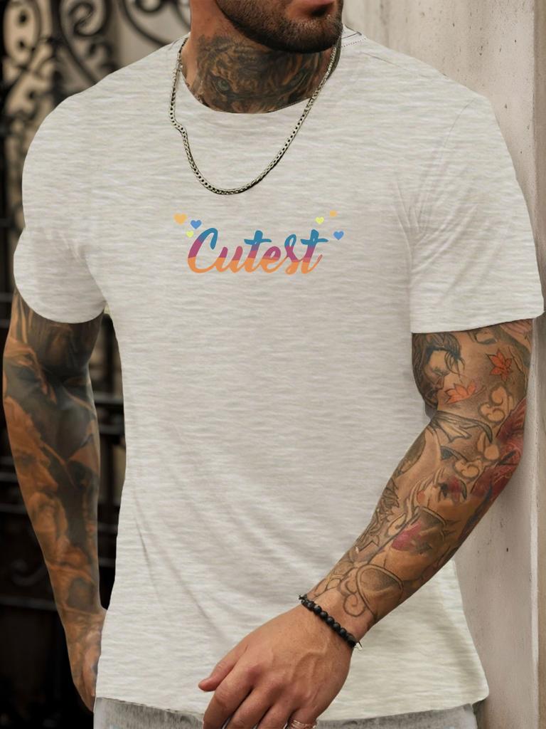 Kurzarm T-Shirt Niedlichstes Herren 100% Baumwolle Muster Gedrucktes Hemd Sommer Rundhals Atmungsaktiv Lässig Mode Cooles T-Shirt