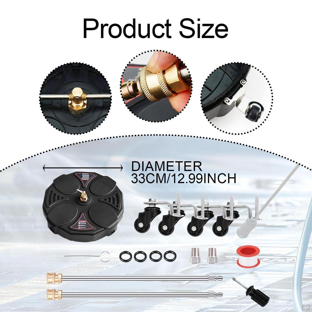 Pressure Washer Surface Cleaner 13 Inch Heavy Duty Cleaning Tool 2500 PSI Power