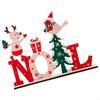 Wooden Alphabets Display Holiday Table Centerpiece Durable Natural Ornament HX6C