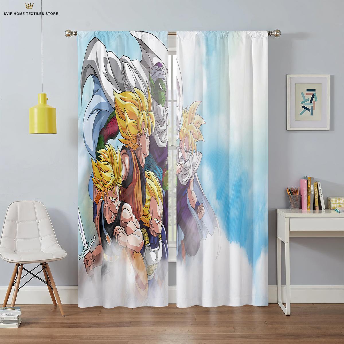 

Anime Cartoon Printed Curtains, Polyester Fiber Rod Pocket Curtains, Children Room, Dormitory Decorative Curtains, Machine Washable, Decor W50X130H(CM)X2PCS&Grommet Top