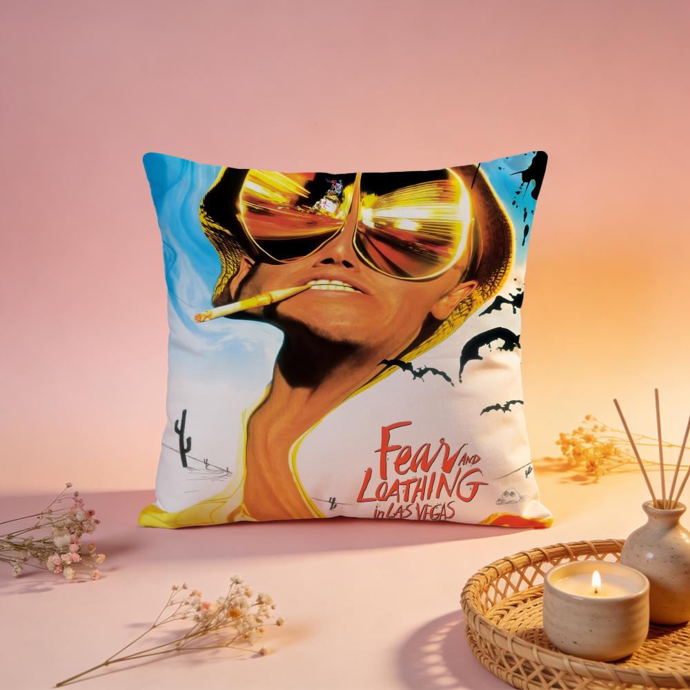 Hot FFear and Loathing in Las Vegasable Cushion Cover Comfortable Durable Pillow Cover MultiScene for Home Office Car Sofa