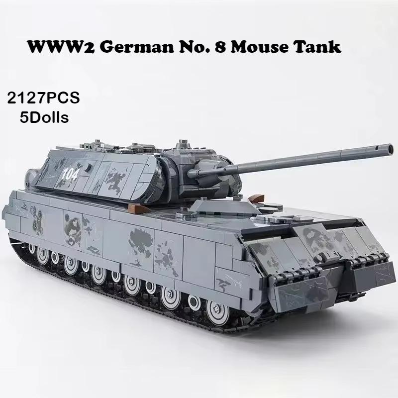Cross-Compatible Lego WW2 Tiger T28 Heavy Battle Tank Fighter Building Blocks for Kids