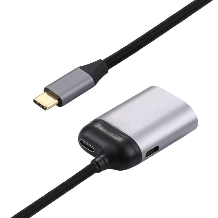 

4K Type-C to DisplayPort 1.4+PD Data Sync Adapter Cable USB-C to DP Male to Female Converter for HDTV As Shown A