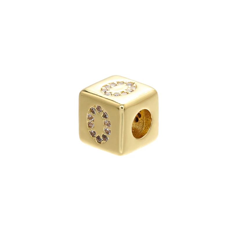 Gold-colored 8x8mm Square A-Z Letter Beads for DIY Handmade Bracelets, Earrings, and Jewelry Accessories Model:VZ246B