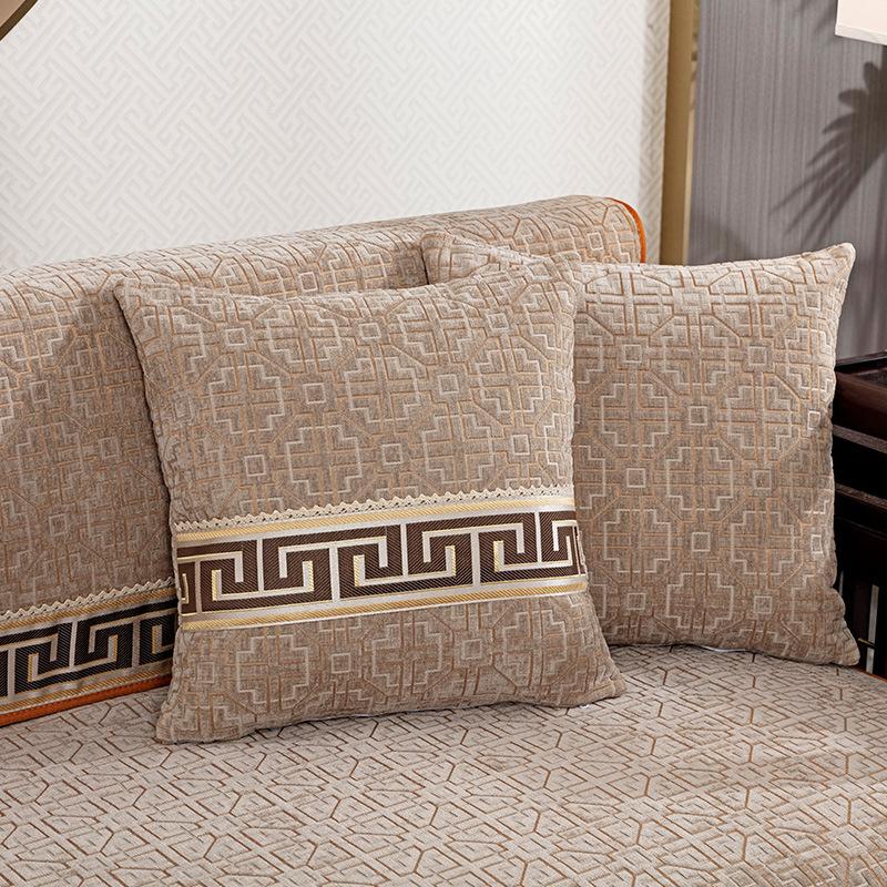 Sofa Cushion Light Luxury High Sense New Chinese Style Four Seasons Non-Slip Universal Solid Wood Seat Cushion Backrest Towel Leather Sofa Cover
