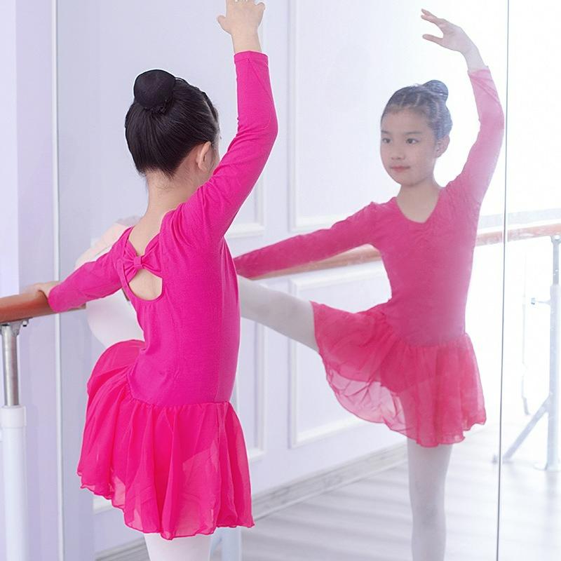 Dance Clothes, Children's and Girls' Ballet Skirts, Chinese Dance Clothes, Short-sleeved Practice Clothes, One-piece Clothes