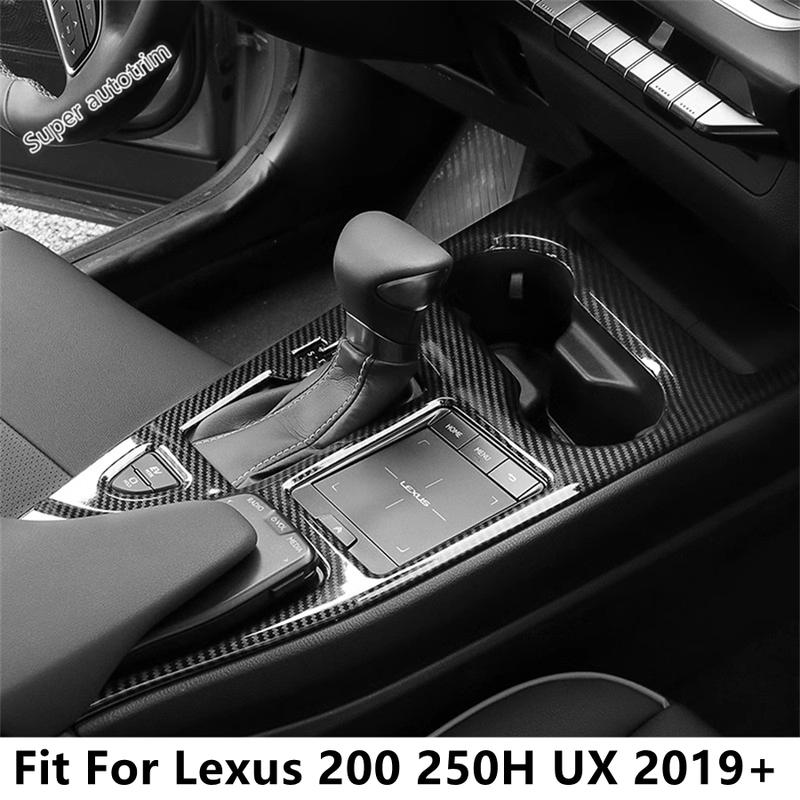 Central Control Gear Shift Panel Water Cup Frame Cover Trim For Lexus UX 200 250H - 2024 Carbon Fiber Accessories Interior