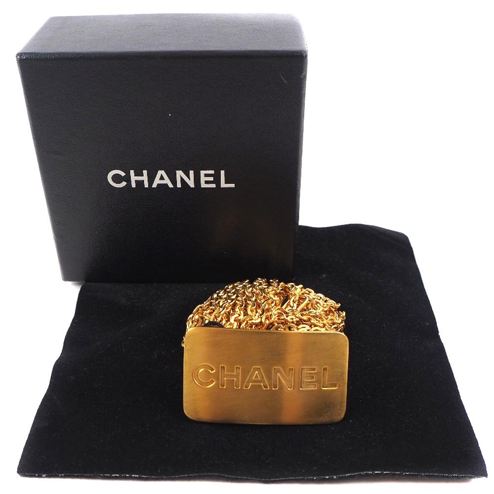 Chanel Chain Belt A07689 With Logo Gold Plated Gold Women Used