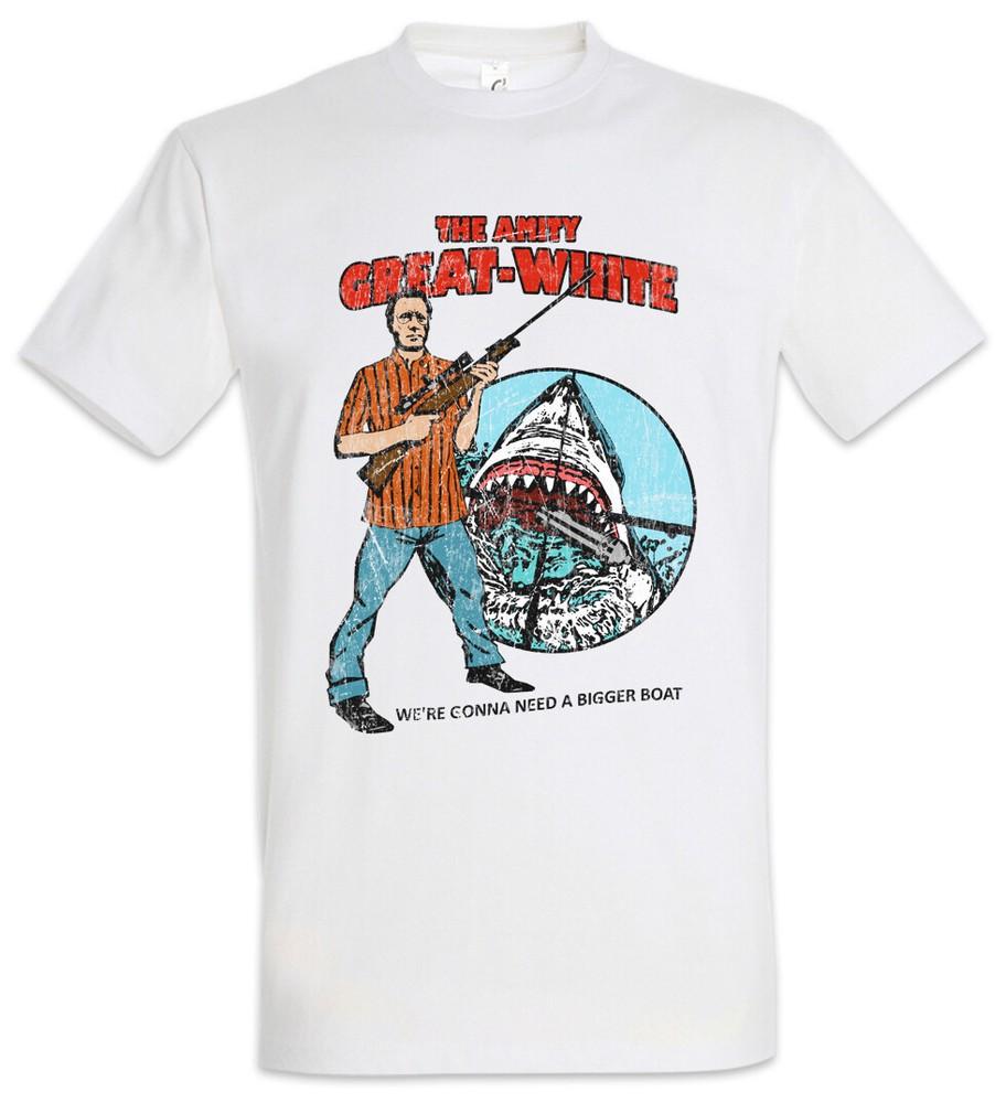 The Amity Great White Men's T-Shirt Shark White Poster Shark White Jaws