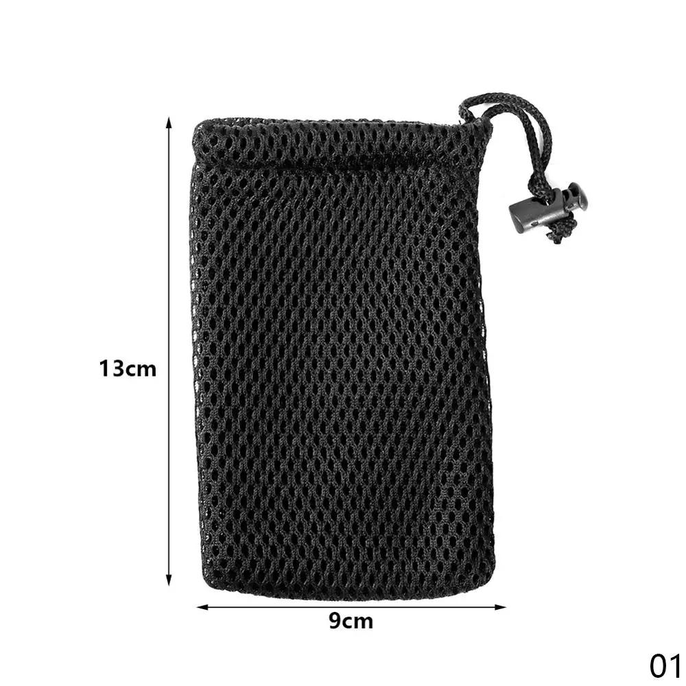 1Pcs Nylon Mesh Drawstring Storage Pouch Bag Multi Purpose Travel & Outdoor Activity Pouch For Digital Products