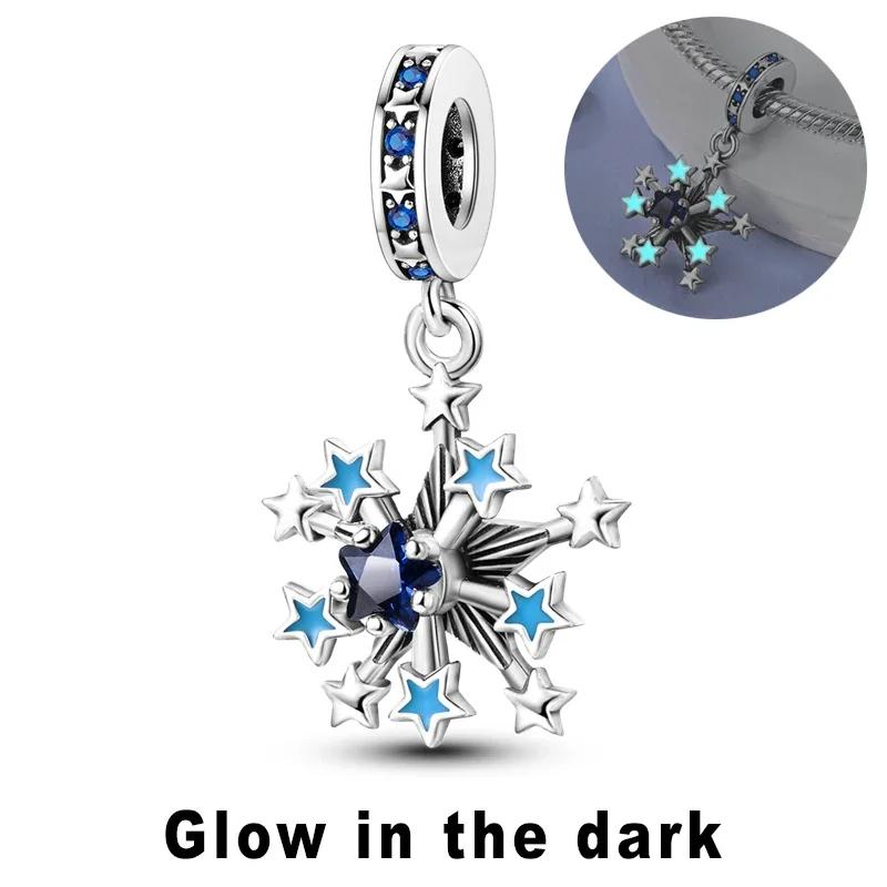 Copper Charm Chameleon Glowworm Light Bulb Firefly Star Moon Pendant Fit Original Bracelet Diy For Jewelry Making