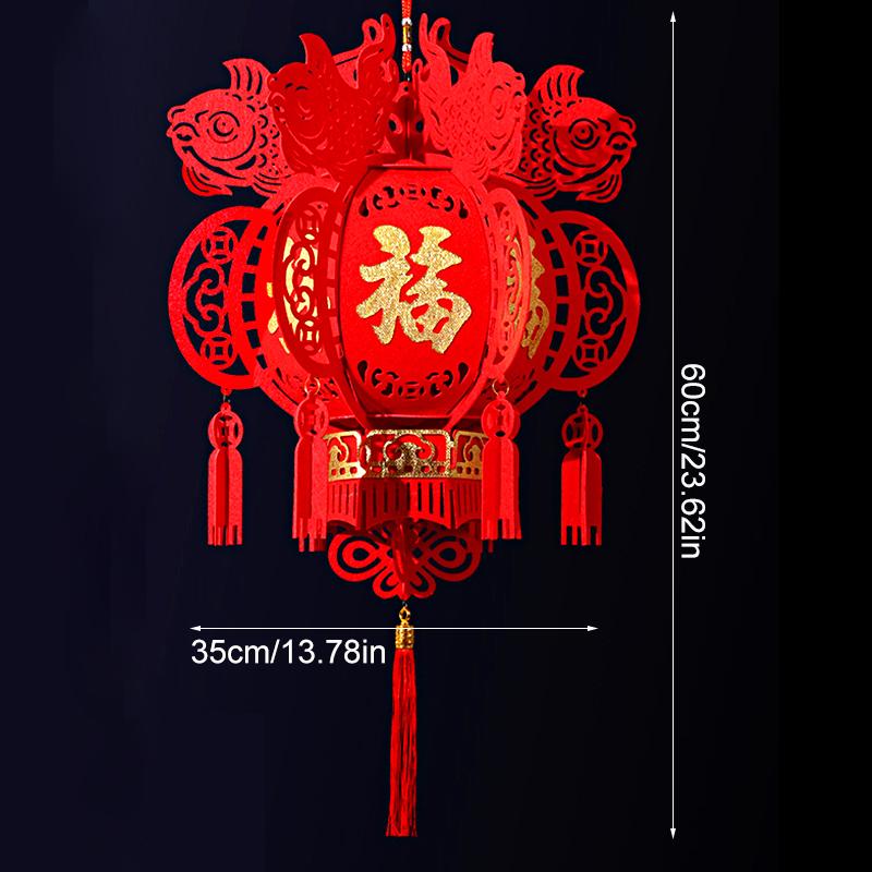 1PC Hängende Ornamente DIY Rote Laterne Frühlingsfest Dekor FU Charakter Mond Chinesisches Neujahr Party Supplies Vlies