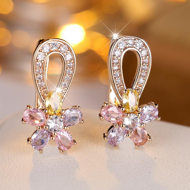 

1 пара золотых сережек-подвесок с овальной огранкой и черным цирконием для женщин, изысканные свадебные серьги с кристаллами, ювелирные подарки разноцветный/золотой