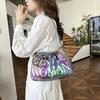 Stylish Dumpling Bag, Small Letter Underarm Bag, Super Light Shoulder Bag, Colorful Upgraded Bubble Cotton Crossbody Bag Purse
