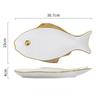 Ceramic Fish Plate Phnom Penh Green Creative Fish Shaped Porcelain Plate Household Salad Dessert Long Dish Kitchen Tableware