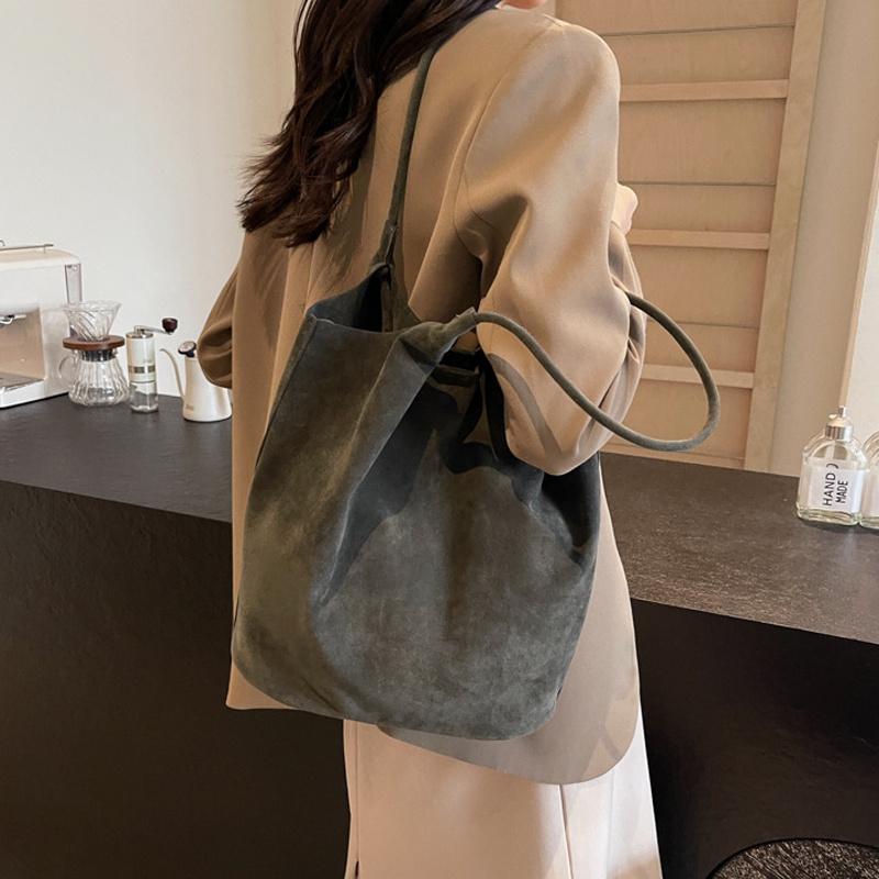 Yogodlns ზამშის სამკერვალო ძაფი რეტრო ქალის მხრის ჩანთები ყოველდღიური მრავალმხრივი სადა ფერები მაღალი ტევადობის ხელჩანთა ტოტი