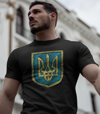 T-shirt Ucraina Orgoglio Bandiera Ucraina Tridente Disegnato a Mano T-shirt Camicia Ucraina
