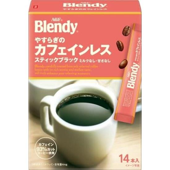 AGF Blendy Stick Black Decaffeinated Relaxation 14 Sticks CoffeeInstant CoffeeSoluble Water