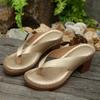 Fashion 2025 New Gold High Heels Flip Flops Women Outdoor Clip Toe Thick Heeled Sandals Woman Lightweight Plus Size Summer Slippers 43