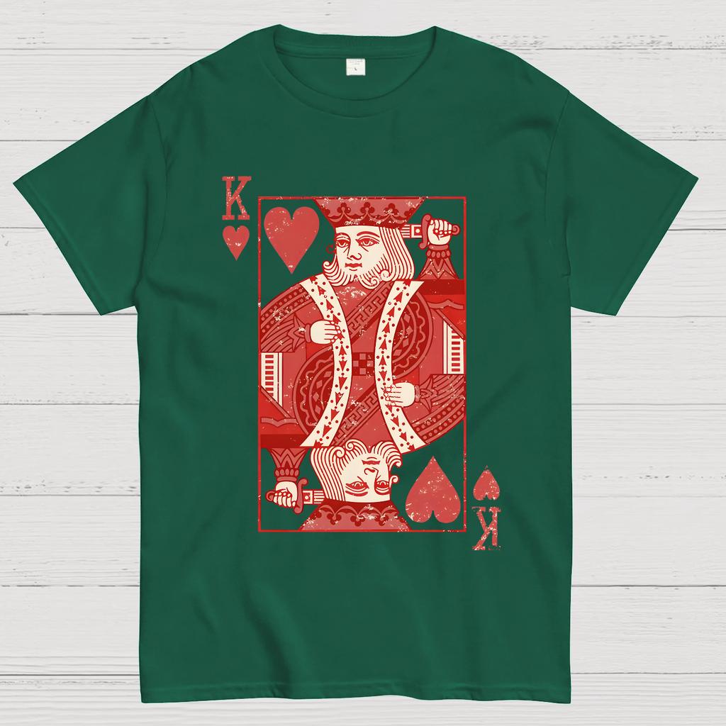 King of Hearts Valentine Shirt Matching Couple Gift Cotton Summer Casual Cool Loose T-Shirt