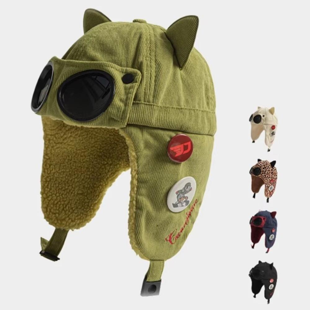 Verdickte Bombermützen Warme Skimützen mit Ohrenschutz Fliegermützen Winter Outdoor Modebekleidung