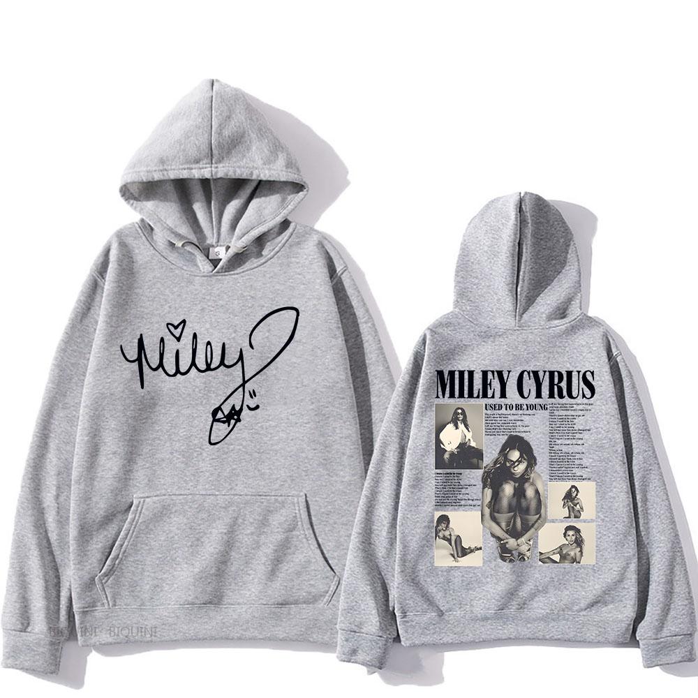 Singer Miley Cyrus Hoodies Long Sleeve Casual Hooded Sweatshirts Hip Hop Graphic Printing Pullovers Hooded Sudaderas Mens