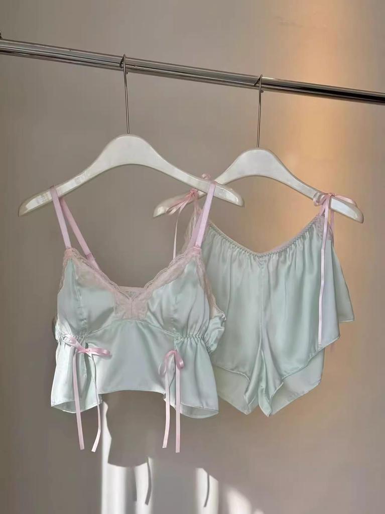 Emotional Lingerie: Fun & Sexy Japanese-Style Bow Camisole and Pajama Set