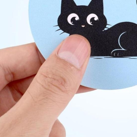 Dishwasher Clean Dirty Magnet Sign Cute Cat Round Magnetic Fridge Sticker Single-Sided Magnetic Indicator
