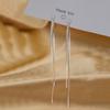 New Silver Color Long Tassel Drop Earrings for Women Style Back Hanging Earlines Shiny Zircon Fashion Earrings Wedding Jewelry