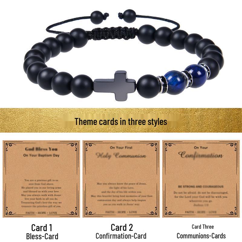 Exclusive 8MM Tiger Eye & Black Matte Stone Woven Bracelet - Holiday Gift