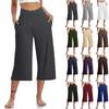 2025 Women's Wide Leg Yoga Pants Crossed High Waist Crossover Pants, Loose, Solid Pocket Sweatpants