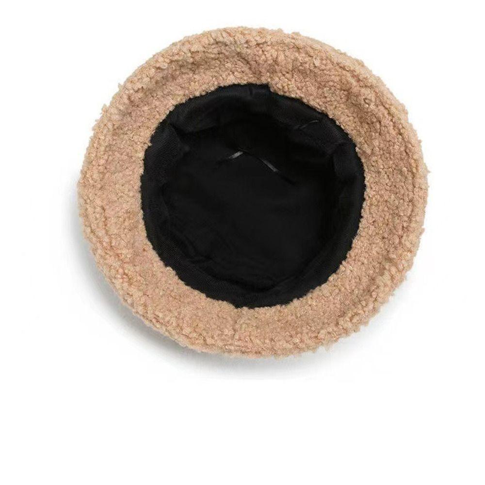 Warme Mützen Fischerkappe Lammwolle Herbst Winter Sonnenkappen Lässiger Bucket Hat Outdoor