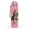 1PC Cowboy Riding Horse Art 750ml Color Plastic Sports Water Bottle Leakproof Flip Straw Lid Suitable for Sports Office Home Use