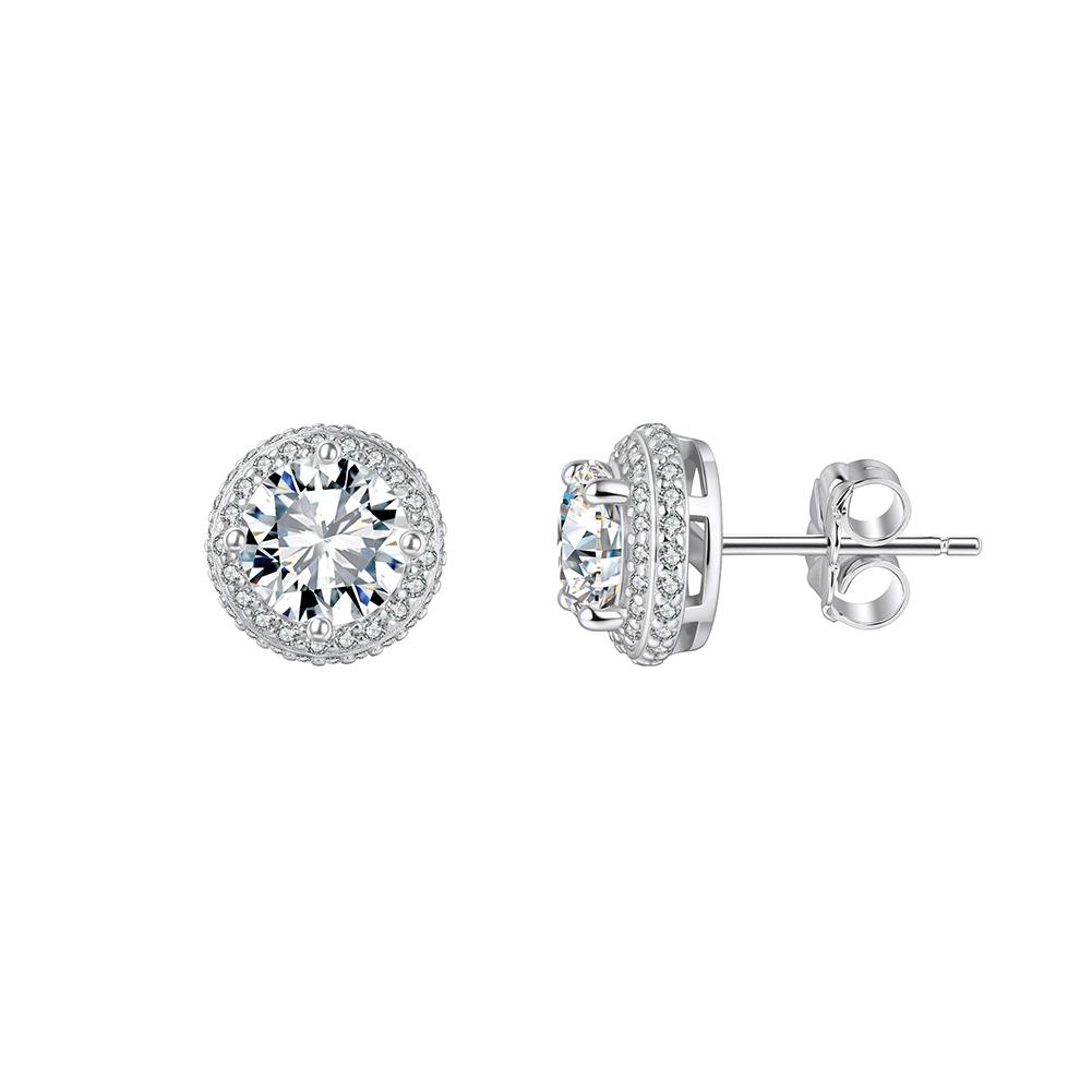 ORSA JEWELS Серьги-гвоздики из стерлингового серебра 925 пробы с муассанитом цвета D VVS Элегантные и вневременные украшения для женщин MOE11 0.5ct-5mm серебряный