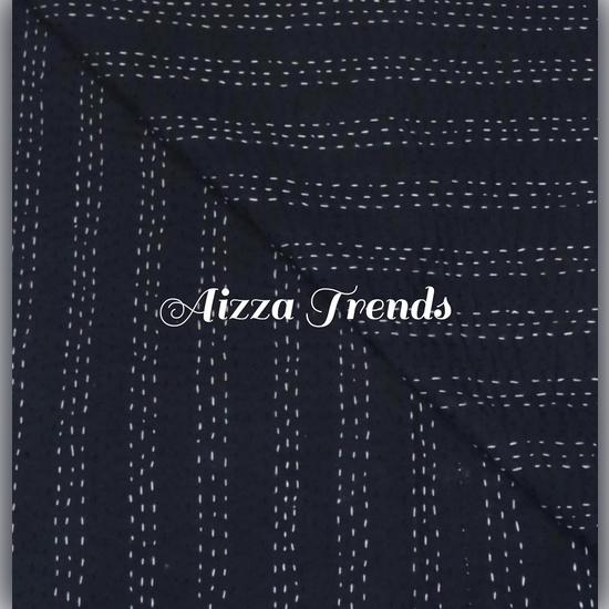 Aizza Trends Handmade Pure Cotton Monkey Print Kantha Quilt  - Traditional Look Bed Spread Kantha Gudri - Vintage Hand Stitch Gudri