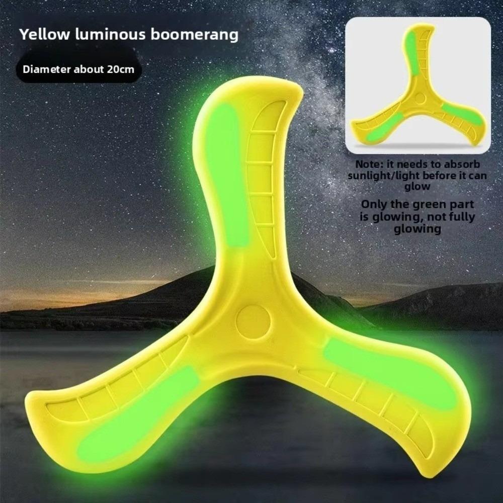 Interactive Luminous Boomerang Soft EVA Three-leaf Cross Flying Disc Flying Rocket Toy  Adult-kids