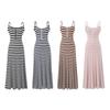 Korean Style Striped Camisole Dress: Elegant, Sleeveless, Off-Shoulder Bodycon Long Skirt
