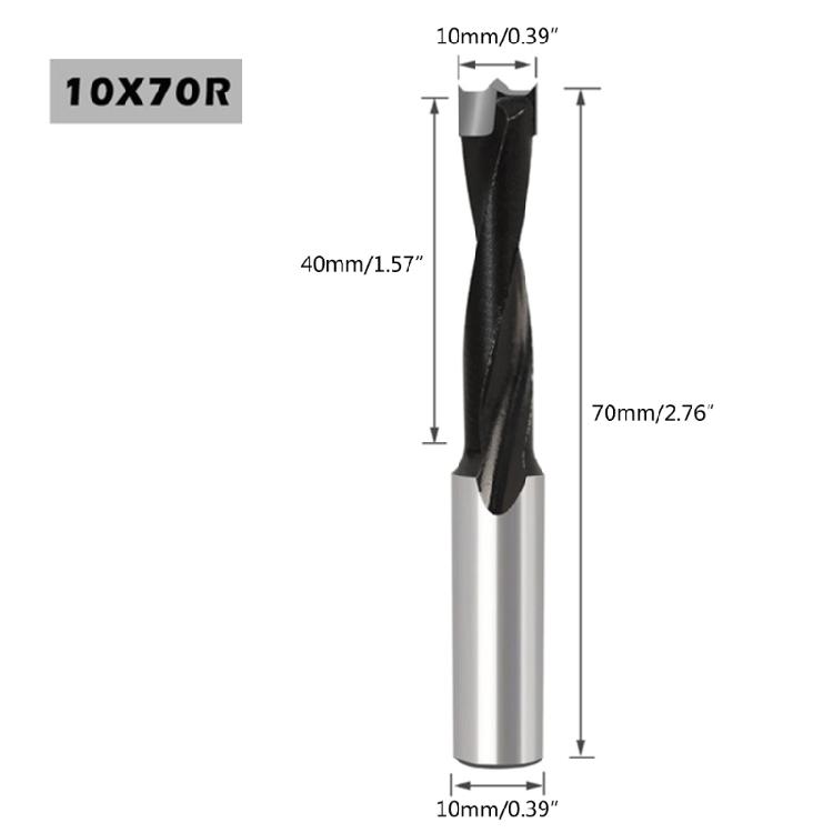Two Flutes Woodworking Gang Drill Bits Blind Hole Drilling Head 70mm Length