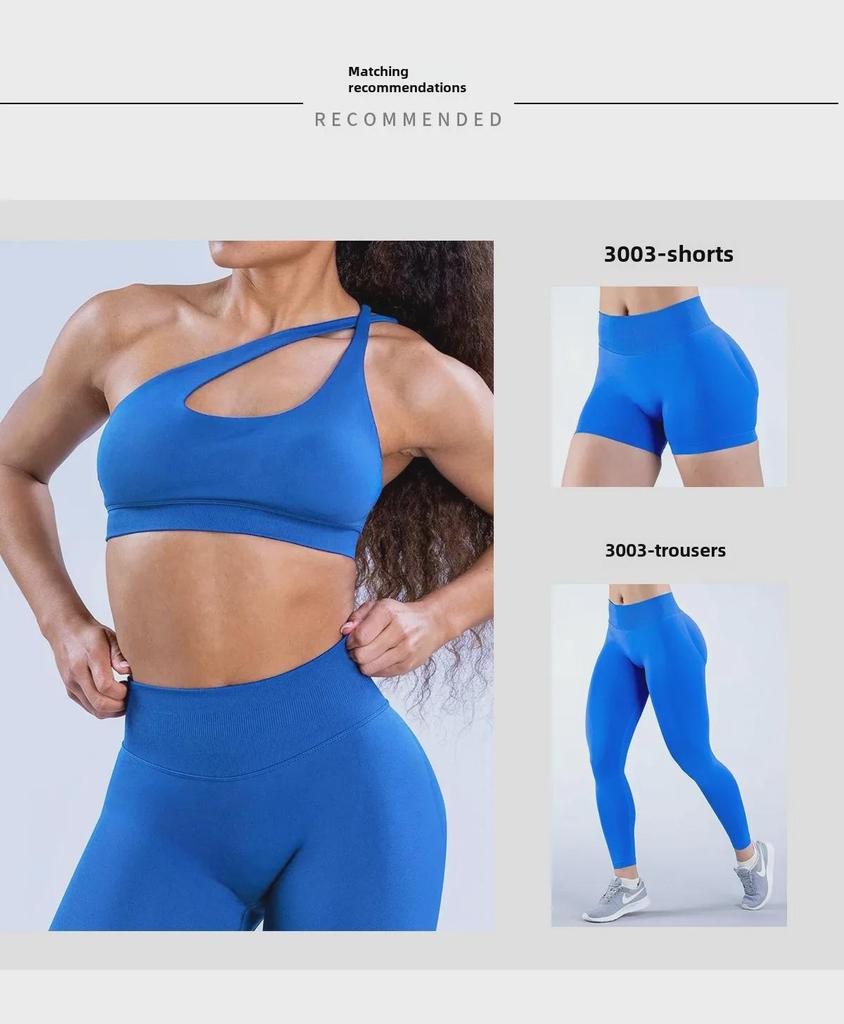 Seamless High Elastic Matte Nylon Asymmetrical Backless Yoga Sports Bra