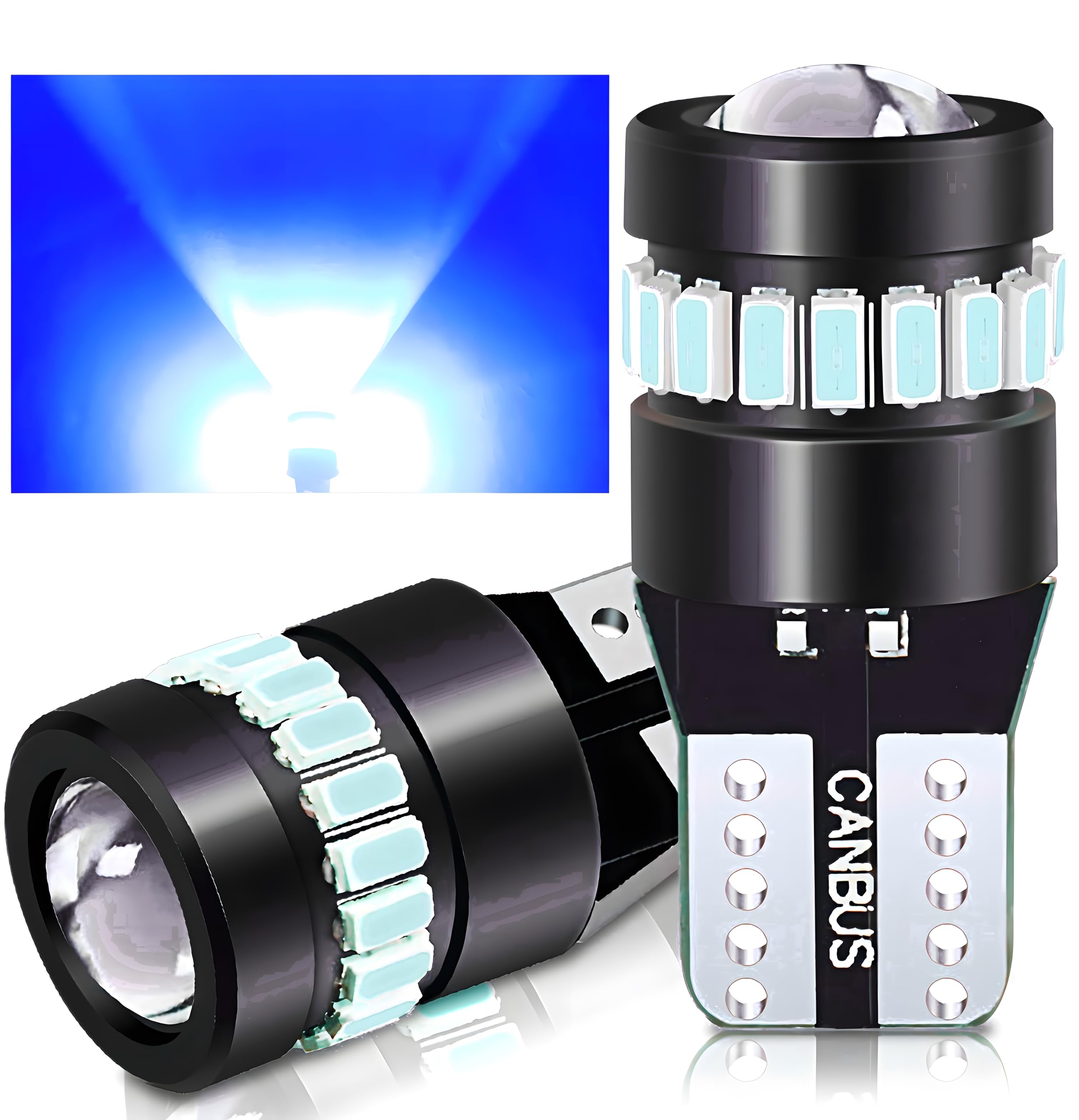 JUNSKY T10 LED Position Interior License Plate Light Super Bright LED Bulb Vehicle Inspection Compliant Lamp, Lamp, - Genuine, - 400lm, 12V-24V,